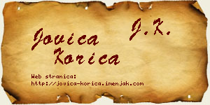 Jovica Korica vizit kartica